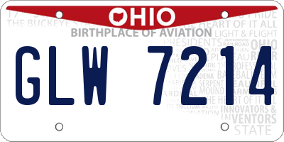 OH license plate GLW7214