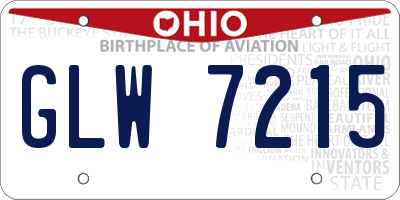 OH license plate GLW7215