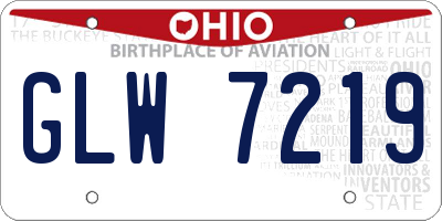 OH license plate GLW7219