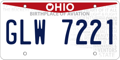 OH license plate GLW7221