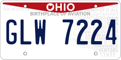 OH license plate GLW7224