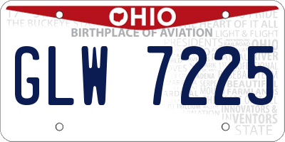 OH license plate GLW7225