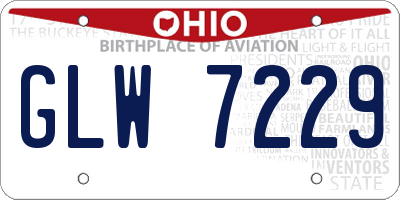 OH license plate GLW7229