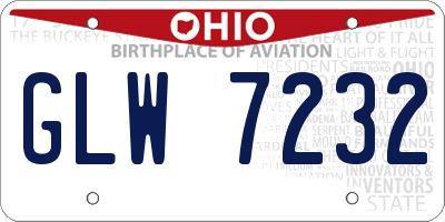 OH license plate GLW7232