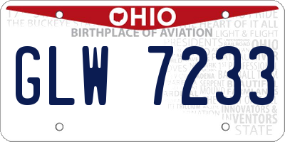 OH license plate GLW7233