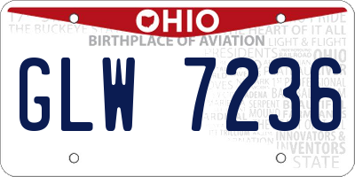 OH license plate GLW7236