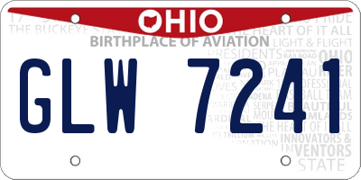 OH license plate GLW7241