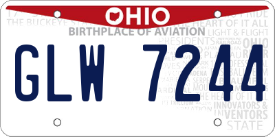 OH license plate GLW7244