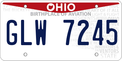 OH license plate GLW7245