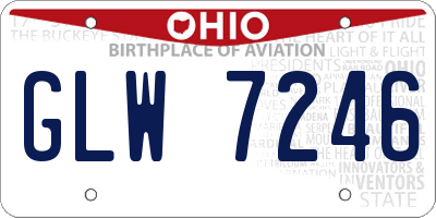 OH license plate GLW7246