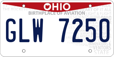 OH license plate GLW7250