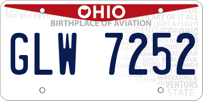 OH license plate GLW7252