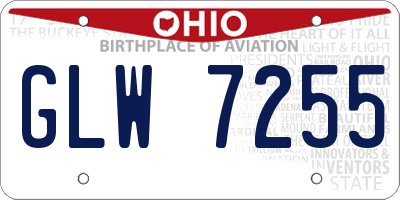 OH license plate GLW7255