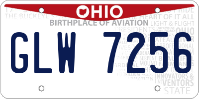 OH license plate GLW7256