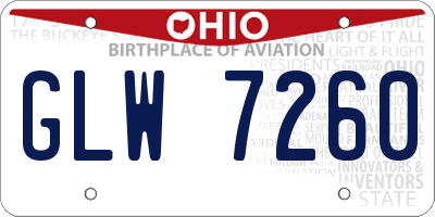 OH license plate GLW7260