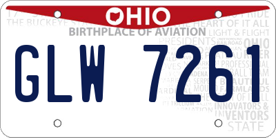 OH license plate GLW7261