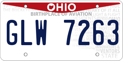 OH license plate GLW7263