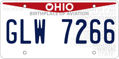 OH license plate GLW7266