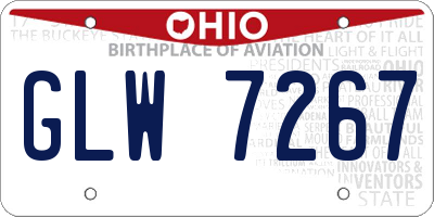 OH license plate GLW7267