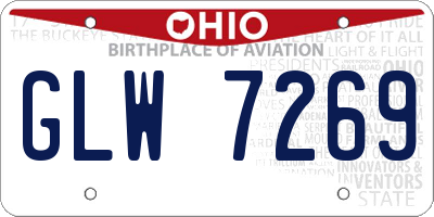 OH license plate GLW7269