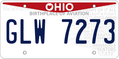 OH license plate GLW7273