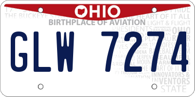 OH license plate GLW7274