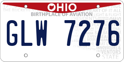 OH license plate GLW7276