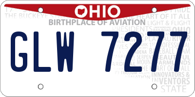 OH license plate GLW7277