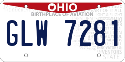 OH license plate GLW7281