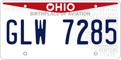OH license plate GLW7285