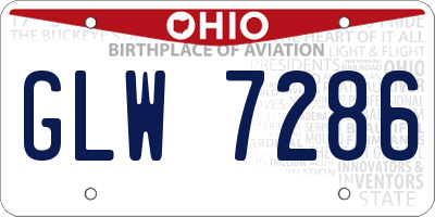 OH license plate GLW7286