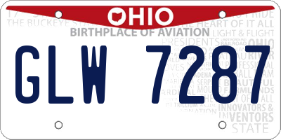OH license plate GLW7287