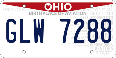 OH license plate GLW7288