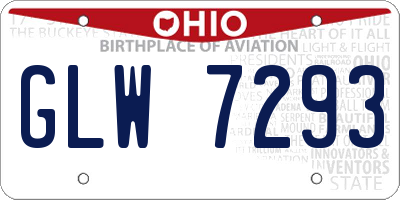 OH license plate GLW7293