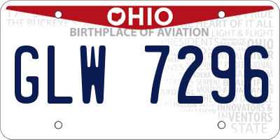 OH license plate GLW7296