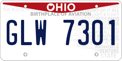 OH license plate GLW7301