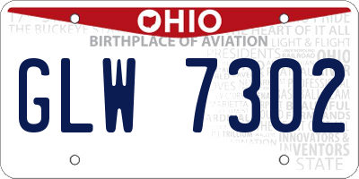 OH license plate GLW7302