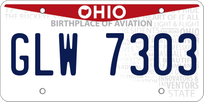 OH license plate GLW7303