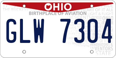 OH license plate GLW7304