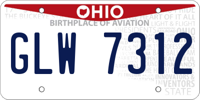 OH license plate GLW7312