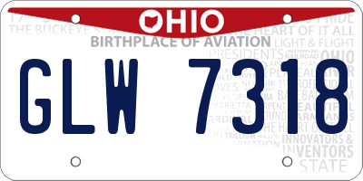 OH license plate GLW7318