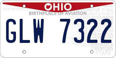 OH license plate GLW7322