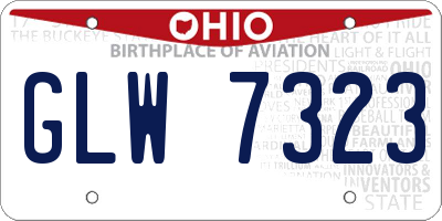 OH license plate GLW7323