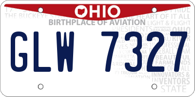 OH license plate GLW7327