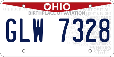 OH license plate GLW7328