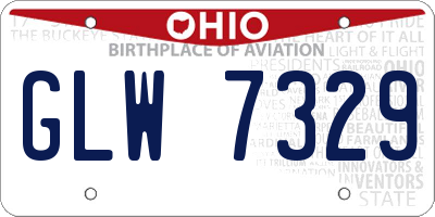 OH license plate GLW7329