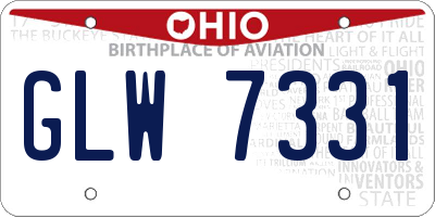 OH license plate GLW7331