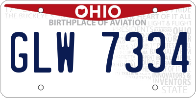 OH license plate GLW7334