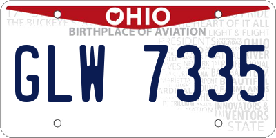 OH license plate GLW7335