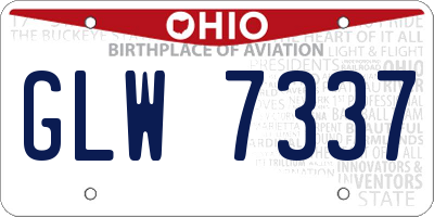 OH license plate GLW7337